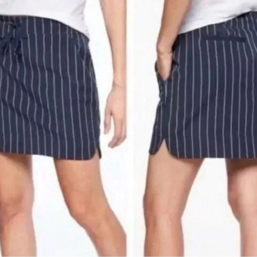 Athleta Navy and White Striped Midtown Skort